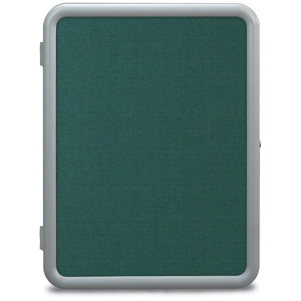 Single Door Image Enclosed Corkboard, 24", UVTE2436BS-BURGUN
